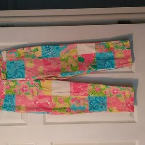 Lilly Pulitzer Floral jungle print cropped Capri pants like new